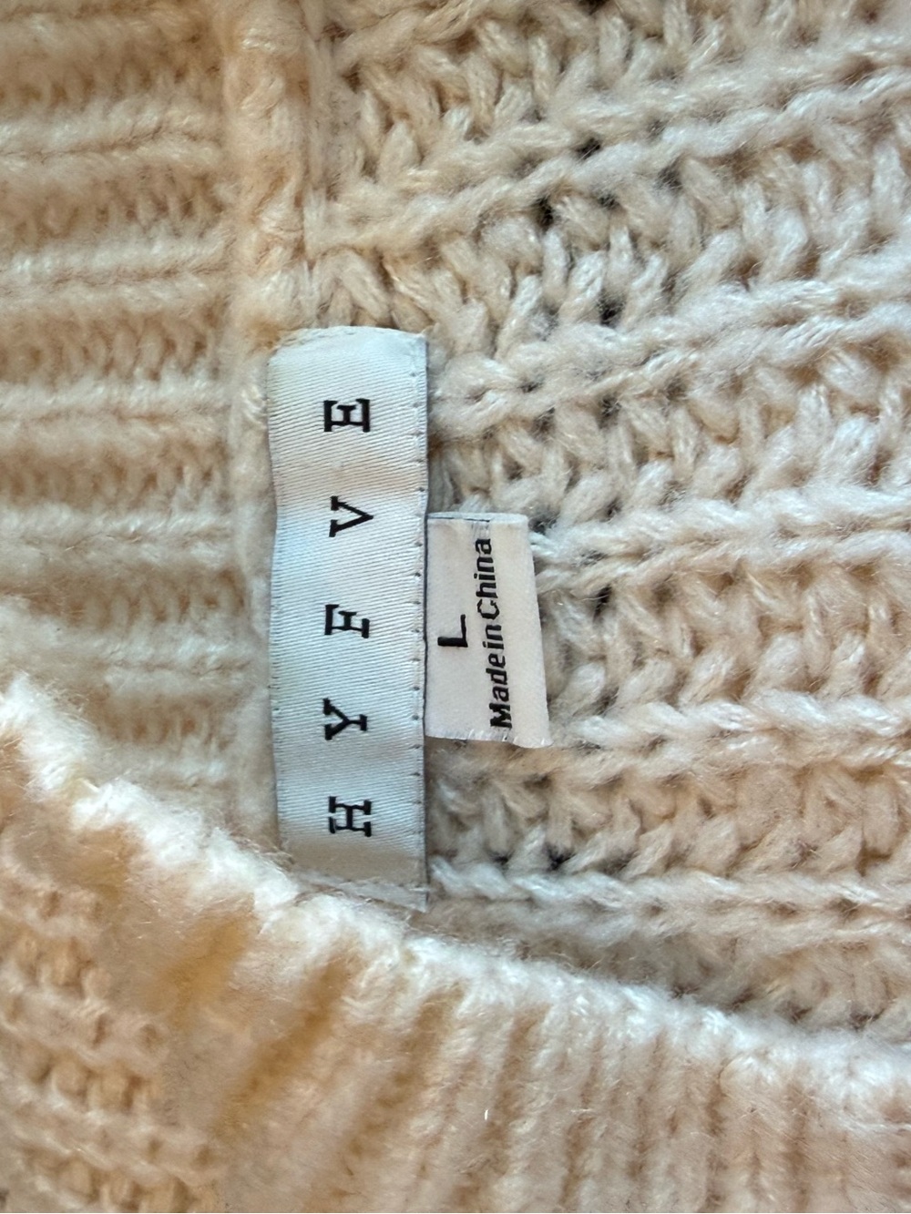 HYFVE Sweater Size Large Striped Cream Navy Shaker Knit - Picture 11 of 14